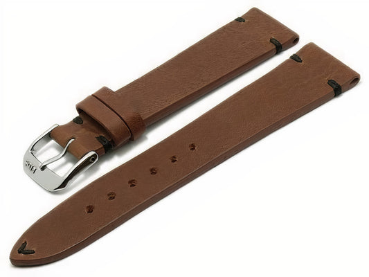 Uhrenarmband Walker Leder dunkelbraun Vintage-Style von RIOS1931 - Made in Germany