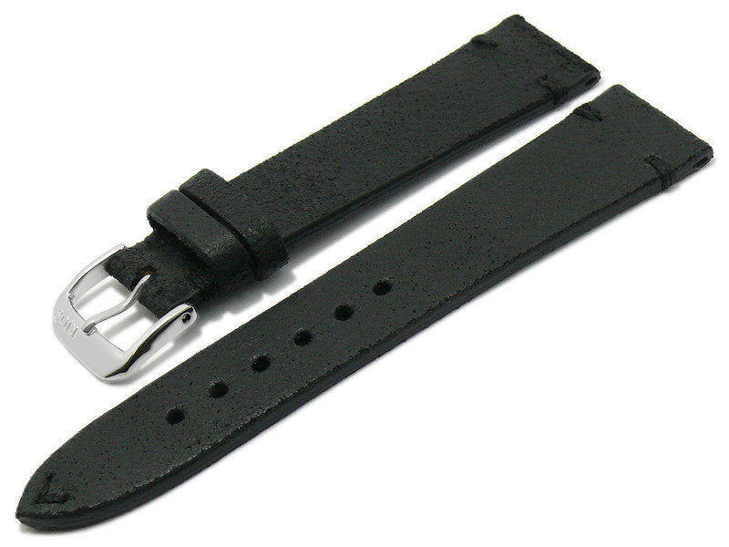Uhrenarmband Walker Leder schwarz Vintage-Style von RIOS1931 - Made in Germany