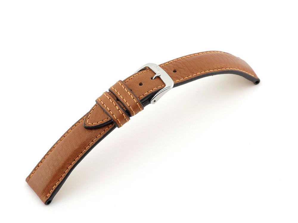 Uhrenarmband SCHONGAU aus BIO-Leder genarbt hellbraun der Marke RIOS1931