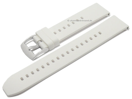 Uhrenarmband Smart Active 22mm weiß Silikon glatt matt EASY-CLICK von STAILER (Schließenanstoß 22 mm)