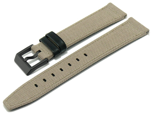 Uhrenarmband Cordura Line 22mm beige Cordura/Leder mit EASY-CLICK Stegen von STAILER (Schließenanstoß 20 mm)