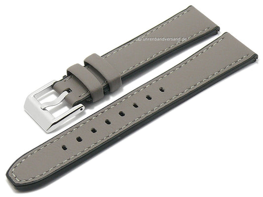 Hybrid-Uhrband Max Endurance Classic 22mm dunkelgrau Anilin-Leder/Silikon Easy-Click STAILER (Schließenanst. 20 mm)
