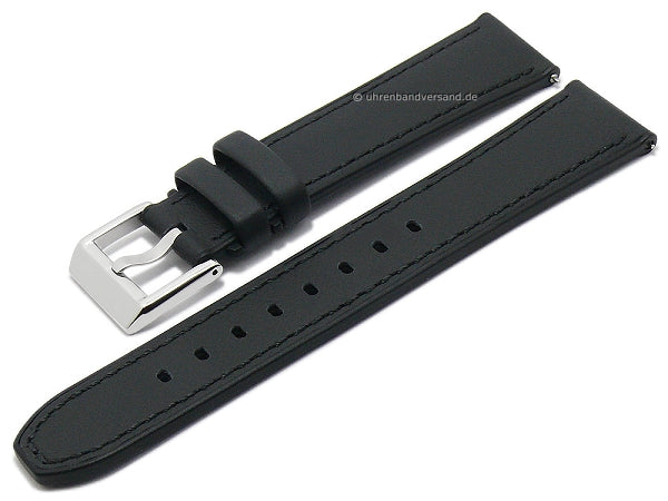 Hybrid-Uhrband Max Endurance Classic 20mm schwarz Anilin-Leder/Silikon Easy-Click von STAILER (Schließenanst. 18 mm)