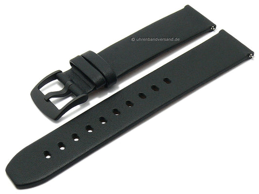 Uhrenarmband Smart 20mm schwarz Anilin-Leder EASY-CLICK von STAILER (Schließenanst. 20 mm)