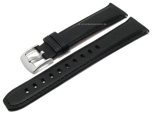 Uhrenarmband Smart Classic 22mm schwarz Leder abgenäht EASY-CLICK von STAILER (Schließenanstoß 20 mm)